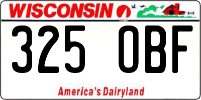 WI license plate 325OBF