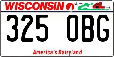 WI license plate 325OBG