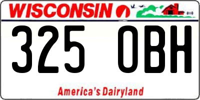WI license plate 325OBH