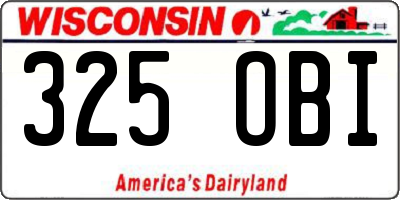 WI license plate 325OBI