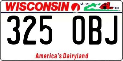 WI license plate 325OBJ