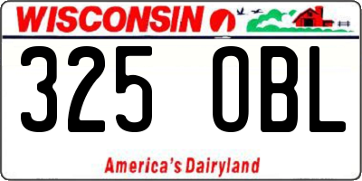 WI license plate 325OBL