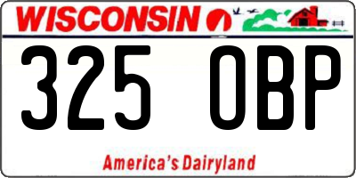 WI license plate 325OBP