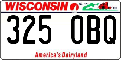 WI license plate 325OBQ