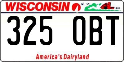WI license plate 325OBT