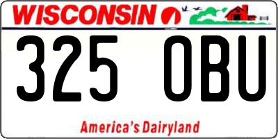 WI license plate 325OBU