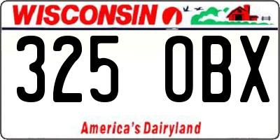 WI license plate 325OBX