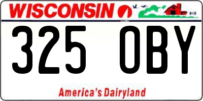 WI license plate 325OBY