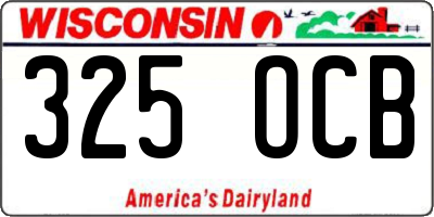 WI license plate 325OCB
