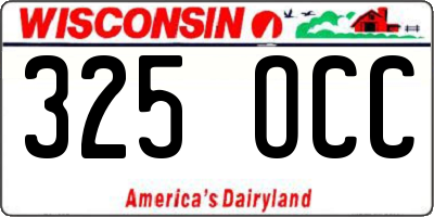 WI license plate 325OCC