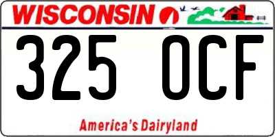 WI license plate 325OCF