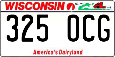 WI license plate 325OCG