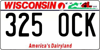 WI license plate 325OCK