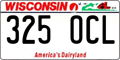 WI license plate 325OCL