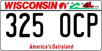 WI license plate 325OCP