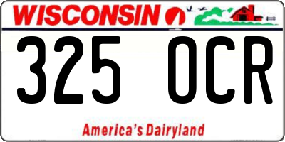 WI license plate 325OCR