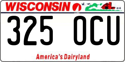 WI license plate 325OCU