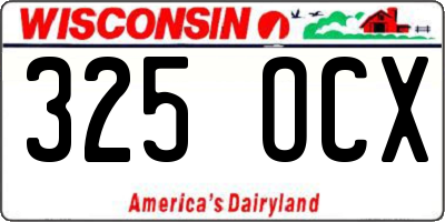 WI license plate 325OCX