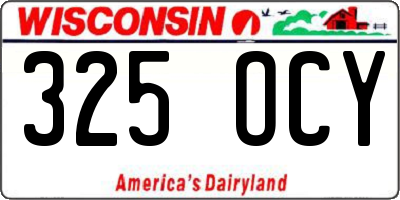 WI license plate 325OCY