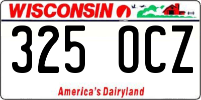 WI license plate 325OCZ