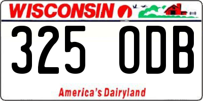 WI license plate 325ODB
