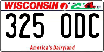 WI license plate 325ODC