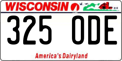 WI license plate 325ODE