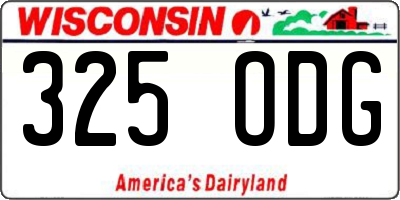 WI license plate 325ODG