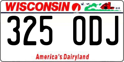 WI license plate 325ODJ