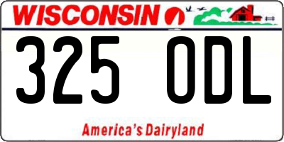 WI license plate 325ODL