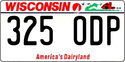 WI license plate 325ODP