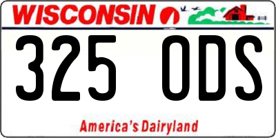 WI license plate 325ODS