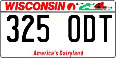 WI license plate 325ODT
