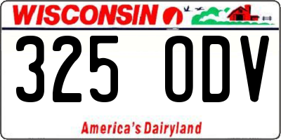 WI license plate 325ODV