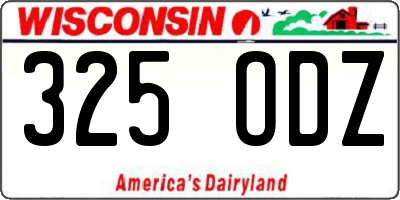 WI license plate 325ODZ