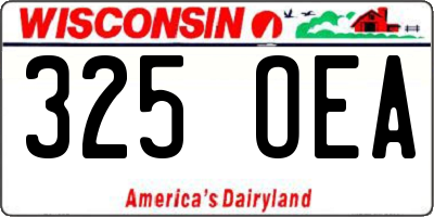 WI license plate 325OEA