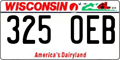 WI license plate 325OEB