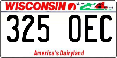 WI license plate 325OEC
