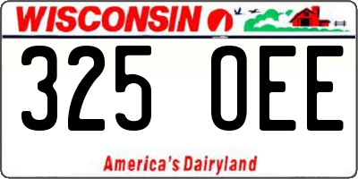 WI license plate 325OEE