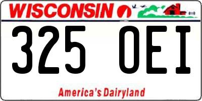 WI license plate 325OEI