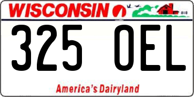 WI license plate 325OEL