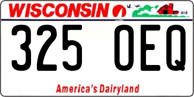 WI license plate 325OEQ