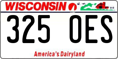 WI license plate 325OES