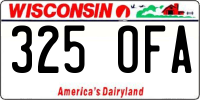 WI license plate 325OFA