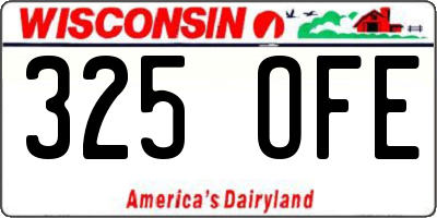 WI license plate 325OFE