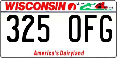 WI license plate 325OFG