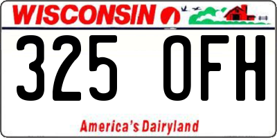 WI license plate 325OFH