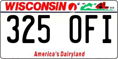 WI license plate 325OFI