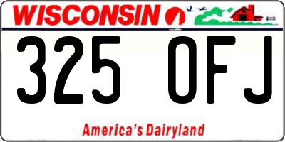 WI license plate 325OFJ