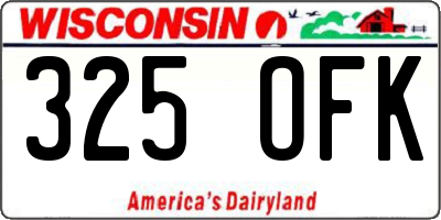 WI license plate 325OFK